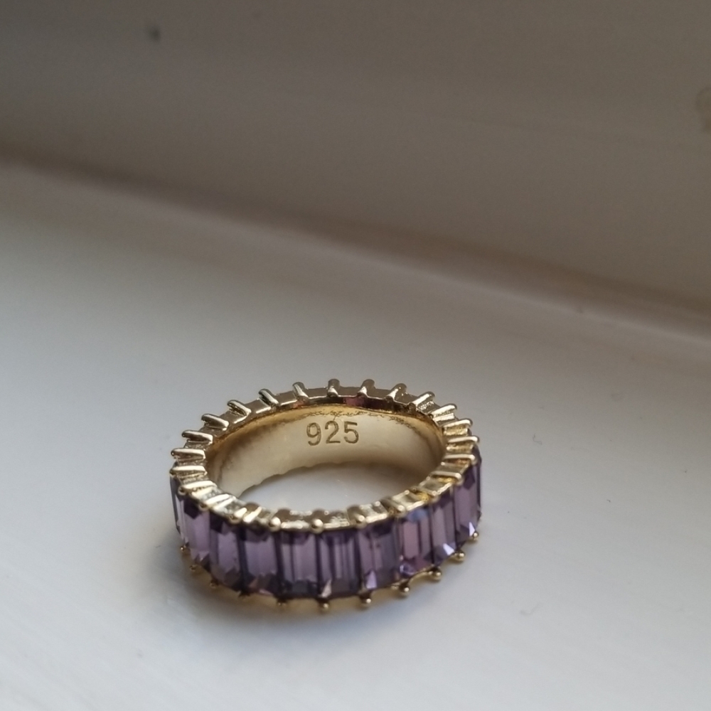 Amethyst gold plated over sterling silver 925